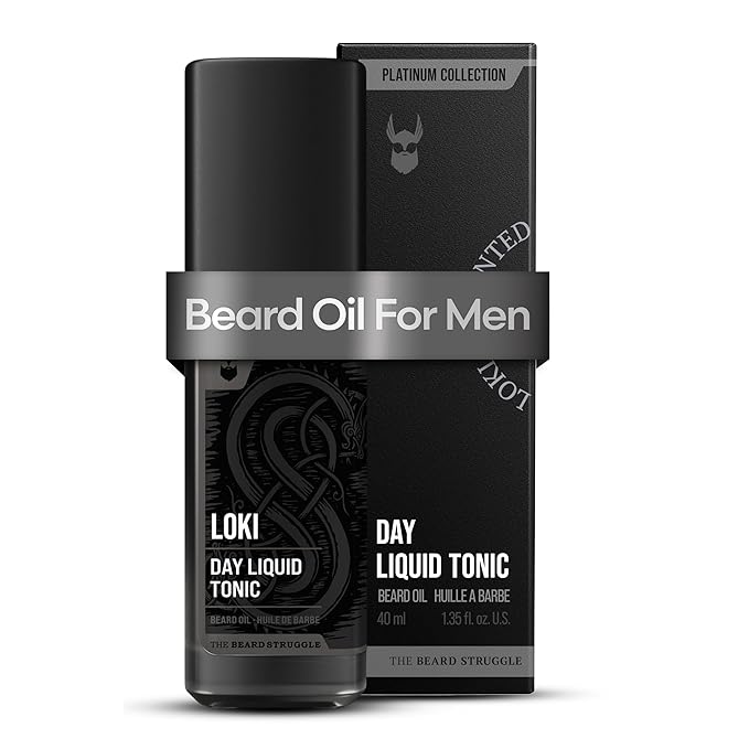 Beard Oil for Men by Beard Struggle - Day Liquid Tonic Beard Growth Oil - Moisture &amp Soften Your Beard - Platinum Collection Loki Unscented (1.35 Fl oz)