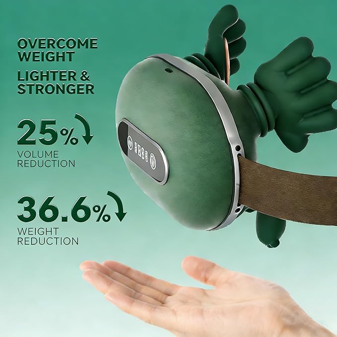 Shoulder Neck Massagers Completely upgraded Neck Massager with Heat LED screen display 4D Bionic Shiatsu Deep Tissue Massage Wireless Portable Neck Back Massager Simulates A Real Palm (Green)