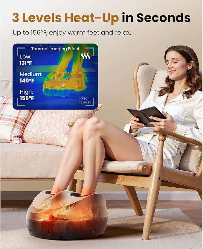 BOB AND BRAD Foot Massager Machine with Heat and Remote Fits up to Size 14 FSA Eligible HSA Shiatsu Deep Kneading Foot Massager for Plantar Fasciitis and Neuropathy
