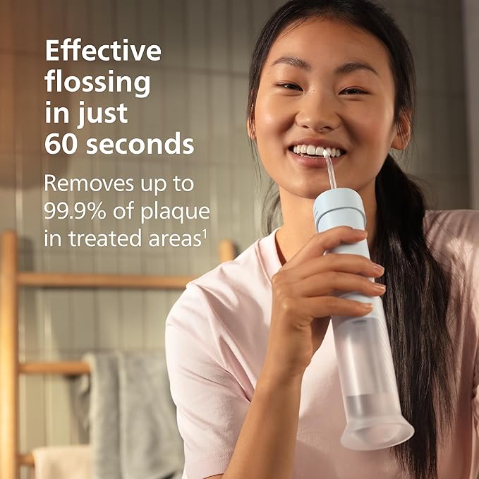 Philips Sonicare Compact Flosser 1000 Portable Water Flosser with 3 Flossing Modes IPX7 Waterproof Oral Irrigator Travel Friendly Blue Model HX3333/24
