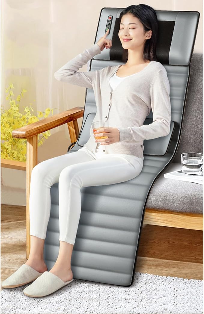 Full Body Massage Mat with Heat 20 Neck Shiatsu Kneading Massage Heads9 Modes and 9 Adjustable Force Electric Heated Massage Chair Back Pad for Neck Back Lumbar Leg Calf Muscle Relaxation