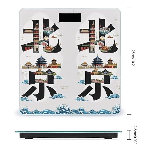 Digital Bathroom Scale for Body Weight Scale with Bright LCD Display High Accuracy Step-On Technology Auto On/Off Beijing China Digital Scales 400 Lbs /180kg