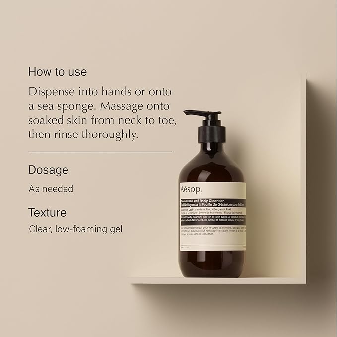 Aesop Resurrection Aromatique Hand Soap Geranium Leaf Body Wash| Paraben Cruelty-free &amp Vegan | 16.9 oz
