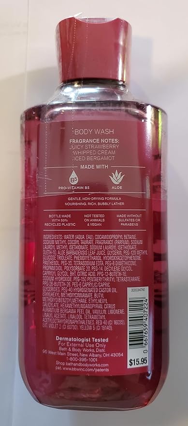 Bath &amp Body Works Women's Strawberry Snowflakes Body Lotion and Body Gel Wash 2 Piece Set