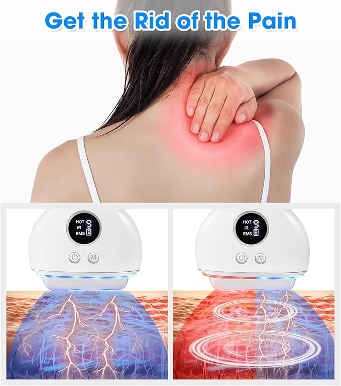 Electric Fascia Blaster &amp Muscle Scraper Tool with Heating and Vibration - for Deep TissueMyofascial ReleaseGua Shaand Trigger Point Massage for Pain Relief &amp Recovery