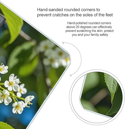 Bird Cherry in Bloom Bathroom Scale for Body Weight Bathroom Weighing Scales with Back Lit LED Display Sturdy Tempered Glass Body Weight Bathroom Scale 400lb Weighing