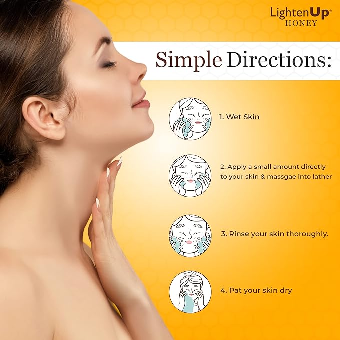 OMIC Lighten-Up LightenUp Honey Shower Gel – 33.8 Fl Oz / 1000ml - Natural Shower Gel Cruelty Free Premium Honey Extract with Shea Butter