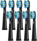 4/8 Pcs Replacement Brush HeadsCompatible for SeagoCompatible for Fairywill Refill Tooth Clean(8 Pcs Black)