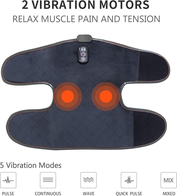 Comfier Back Massager Knee Massager Bundle | Deep Tissue Kneading Massage Seat Cushion Massage Chair Pad for Full Back Pain Relief Electric Body Massager for Home or Office Chair use