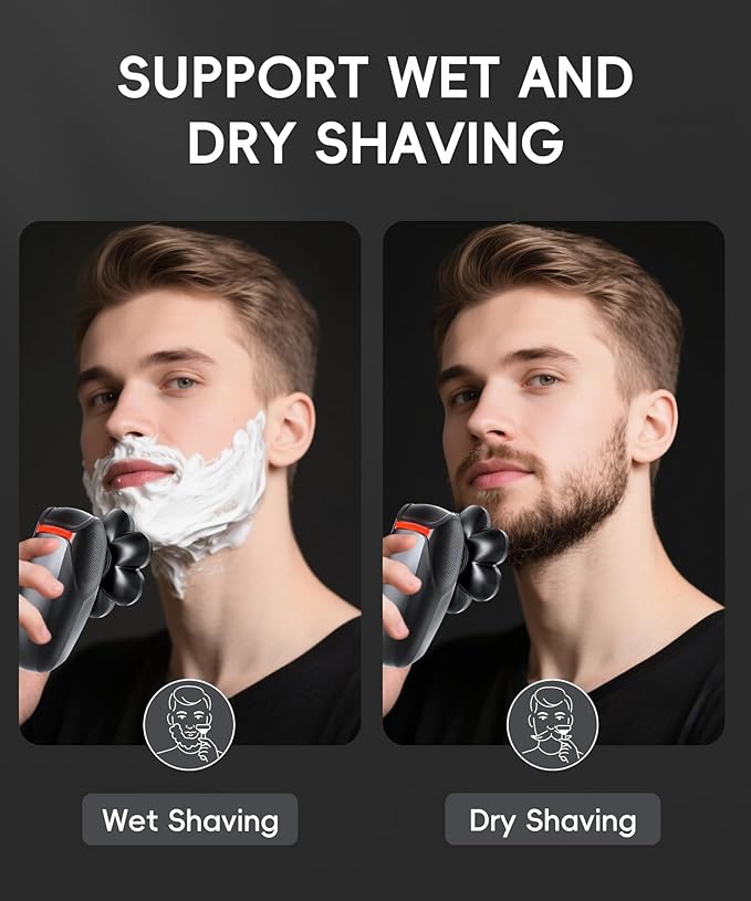 MAGELEBAZ Head Shavers for Bald Men: The Ultimate Bald Head Shaving Kit IPX8 USB-C Wet/Dry LED 7D Magnetic Razor