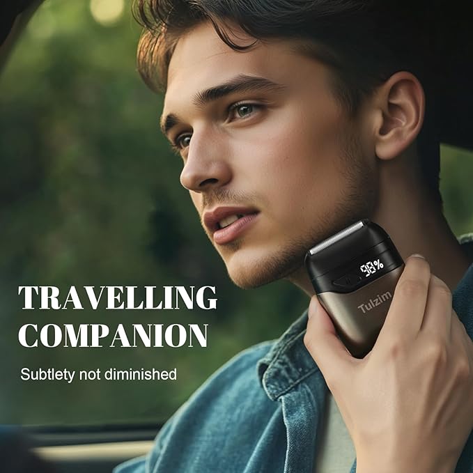 Electric Foil Shaver for Men: Cordless Electric Razor for Face &amp Beard - 3 Floating Blades 100-Min Runtime USB-C Fast Charge IPX7 Waterproof for TravelMatte Brown