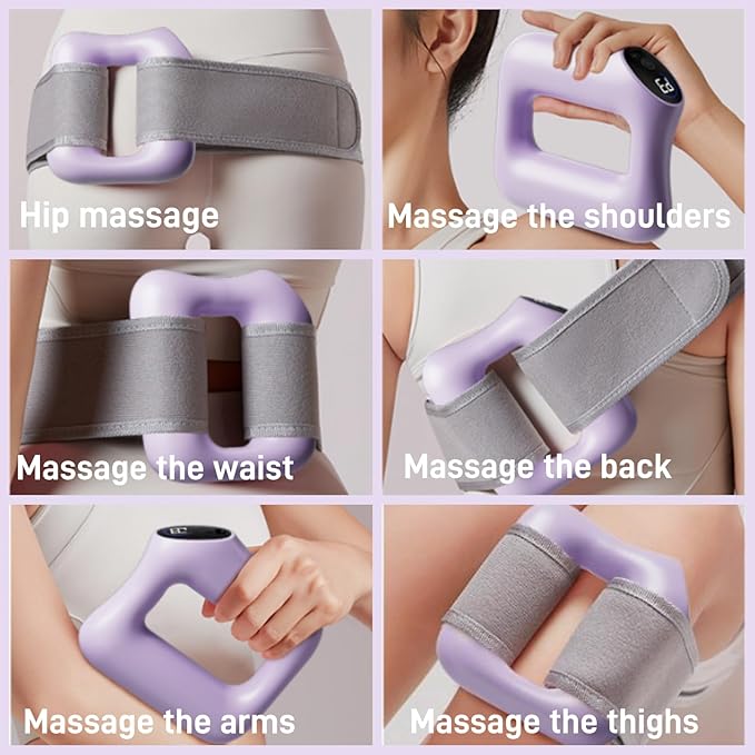 Multifunctional Full-Body Fascia Ring Ergonomic Electric Fascia Massager Deep Tissue Vibration Portable Design for Full-Body Fat Burning &amp Shaping(Pink)