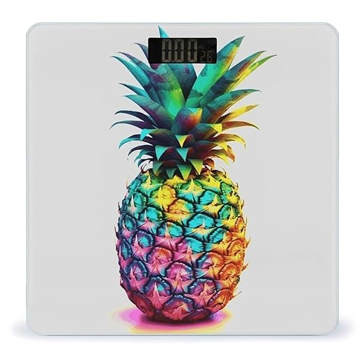 Colored Pineapple Bathroom ScaleHighly Accurate Digital Weighing Machine for People Bright LED Display Weight Scale for The Aldult Home Use