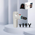 Master Massage Radiohead Portable Vibration Massage Gun with 6 Levels Speeds Equipped Smart Light System with Velvet Bag and 4 Head Attachments White