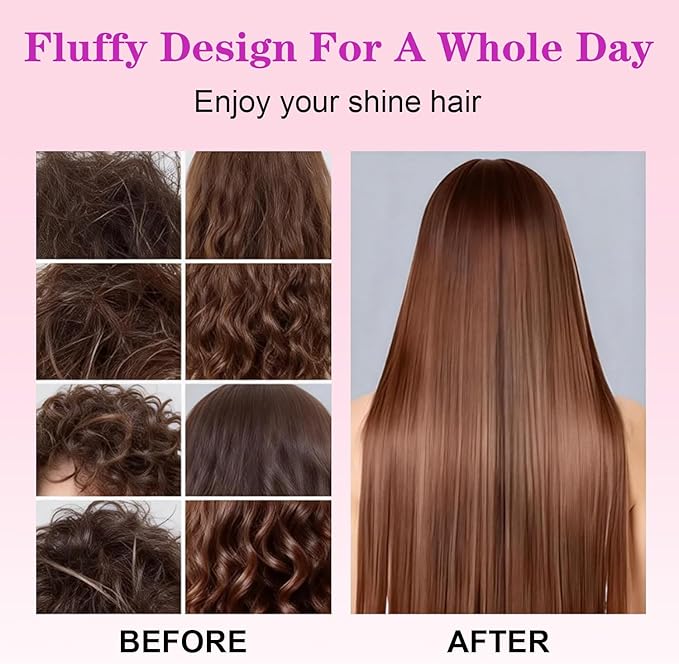 Go Brush Pro Cordless Hair Straightener Brush Portable Straightener Brushs for Travel Fast Heating Cordless Mini Hair Brushs with LED Display 3 Adjustable Temperatures Purple