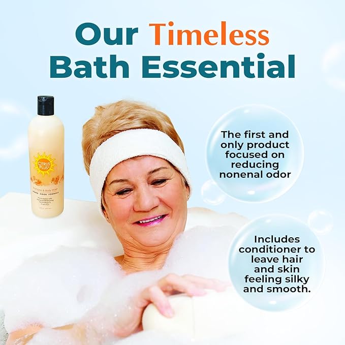BoaVida Citrus Plus Elder Deodorizing Shampoo and Body Wash Reduces 2-Nonenal Odor Made with Persimmon and Cupuacu Butter - With Leak-Proof Cap 1 Gal