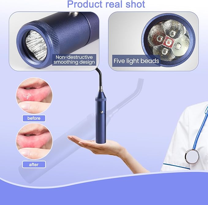 JINGYAN Portable Red Light Therapy Device with 5 WavelengthsNear Infrared Light Therapy with Removable Tip for Multi-Area Comfort Support