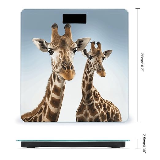 Necks of Giraffe Digital Bathroom Scale for Body Weight Weighing Scale with Backlit LCD Display High Precision Measurements &amp Measures Weight Up to 180kg