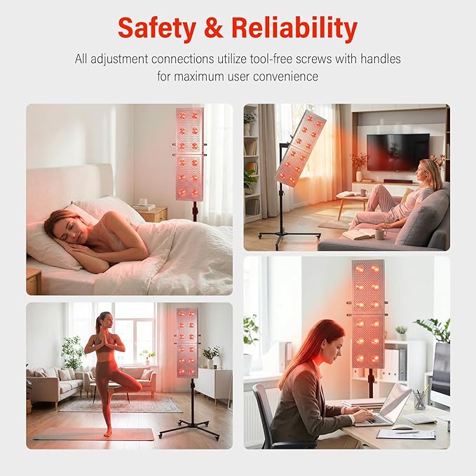 Generic Mobile Hanging Bracket Adjustable Height &amp Any Angle Infrared Light Panel Stand with Wheel Locks 44 Lb Load Capacity Gift Idea for Mom Women Wife Sister Girlfriend