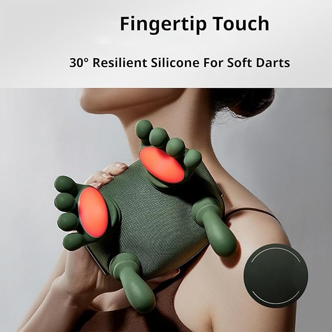 Neck Massager 2026 with Heat N7 Master Electric Neck and Shoulder Massager Deep Tissue Cervical Massage for Pain Relief Real Hand-Finger Kneading Design Heated Back &amp Shoulder Massage – Green