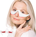 Red Light Therapy Glasses for Under Eyes Microcurrent Eye Massager with 650nm Contour Fit Hands-Free Device to Reduce Dark Circles Puffiness Wrinkles &amp Eye Fatigue Rejuvenation Mask for Women &