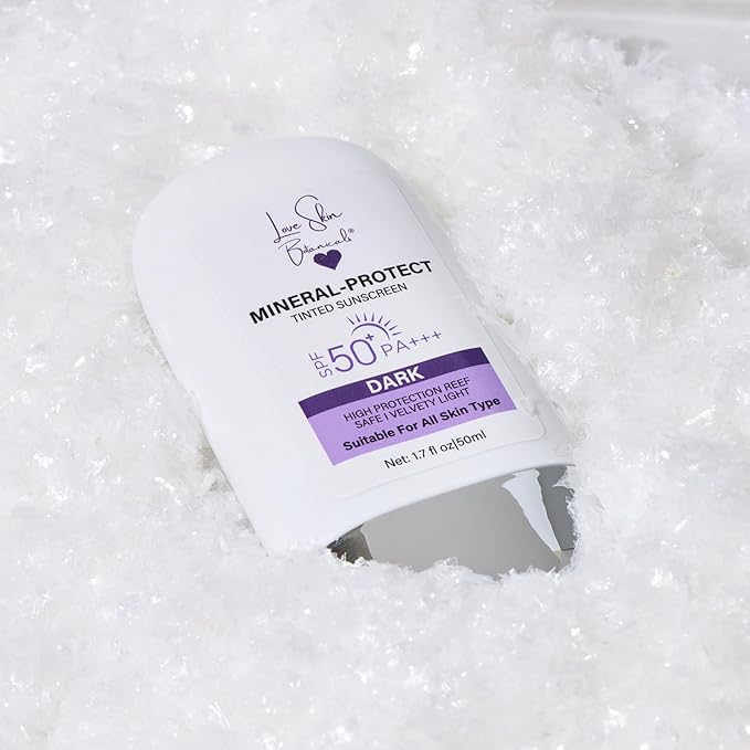 Mineral Protect Tinted Sunscreen SPF 50 PA+++ – Dark Tint | 100% Mineral Reef-Safe Unscented Broad Spectrum Daily Face Sunscreen