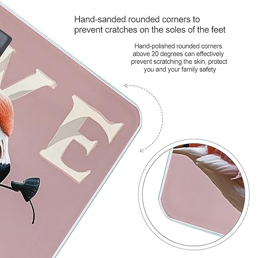 Love Flamingo Scale for Body Weight Digital Bathroom Scale Toughened Glass High Precision Scales for Body Weight with Large LCD Backlight Display Weight Scales