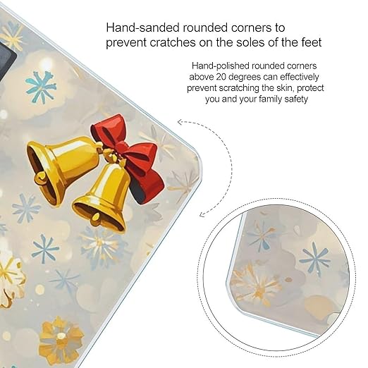 Christmas Tree and Bells Smart Scale for Body Weight Accurate Bathroom Scale with LED Display Digital Weight Scales Weighing Machine High Precision Scales for Bath Home