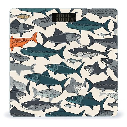 Fish Weight Scale for Body Weight Digital Bathroom Scale High Capacity Accurate Digital Weighing Scales and Easy-to-Read on Backlit LCD Display Scales
