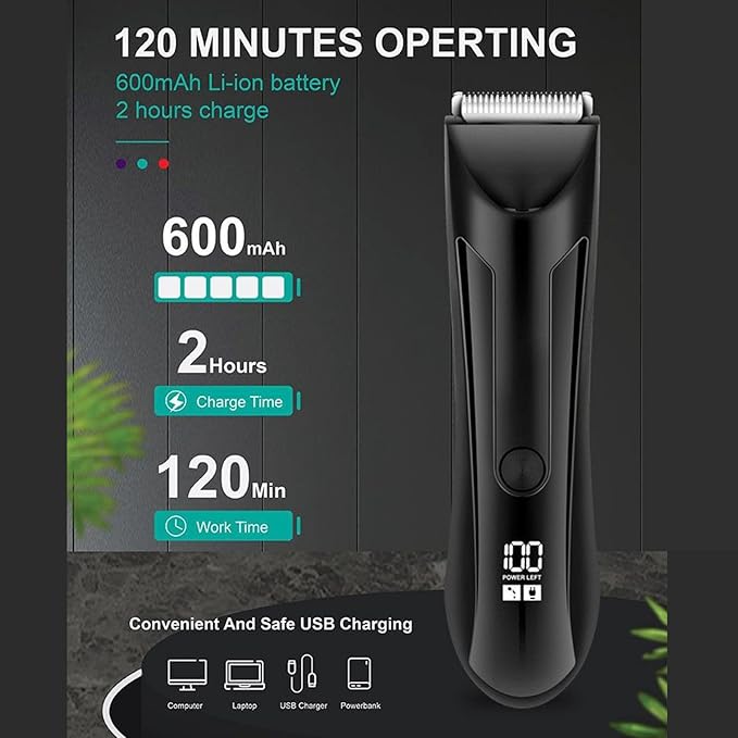 Beard Trimmer - Electric Body Hair Trimmer for Men Shaving Razor Grooming Tool with Precision Design Father Travel Nose Mustache Face Care Personal Grooming Kit for Home