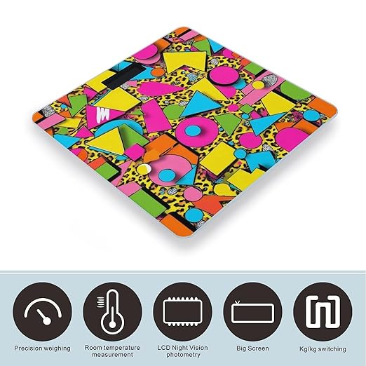 Digital Bathroom Weighing Scale Energy Saving Scale Smart Scale for Body Weight Pink Retro 80s 90s