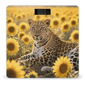 Sunflower Leopard Weight Scale Large Digital Bathroom Scales with Bright LED Display Non Slip Digital Scale and Step On Fashion Weighing Machine for Body