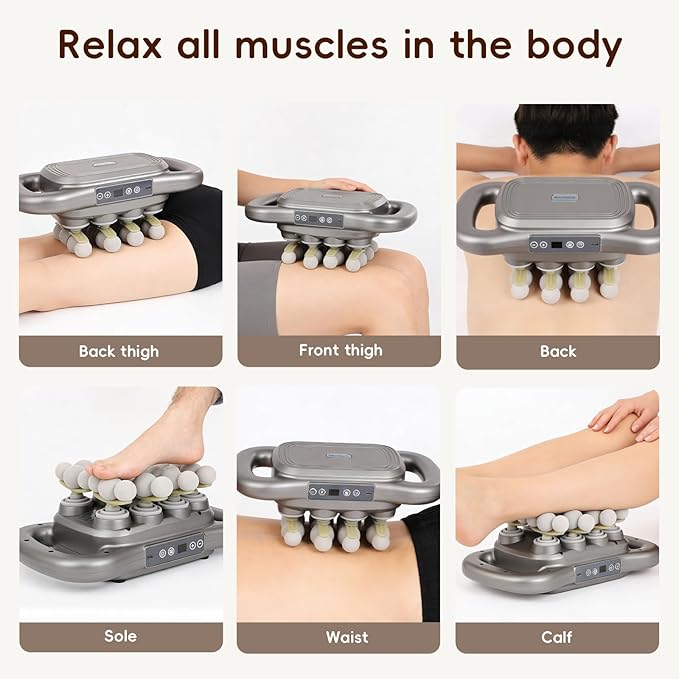 FAHKNS 24 Head Massage Gun Deep Tissue Percussion Massager - Electric Handheld Back Massager for Pain Relief 9 Modes 9 Intensities Full Body Muscle Relaxation Tool