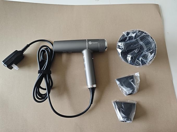 slopehill Hair Dryer with Unique Brushless Motor | Intelligent Fault Diagnosis | Innovative Microfilter | Oxy Active Technology | Led Display (Sliver)