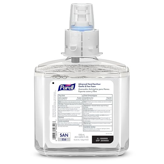 PURELL Advanced Hand Sanitizer Gentle &amp Free Foam Fragrance Free 1200 mL Refill for PURELL ES6 Automatic Hand Sanitizer Dispenser (Pack of 2) - 6451-02
