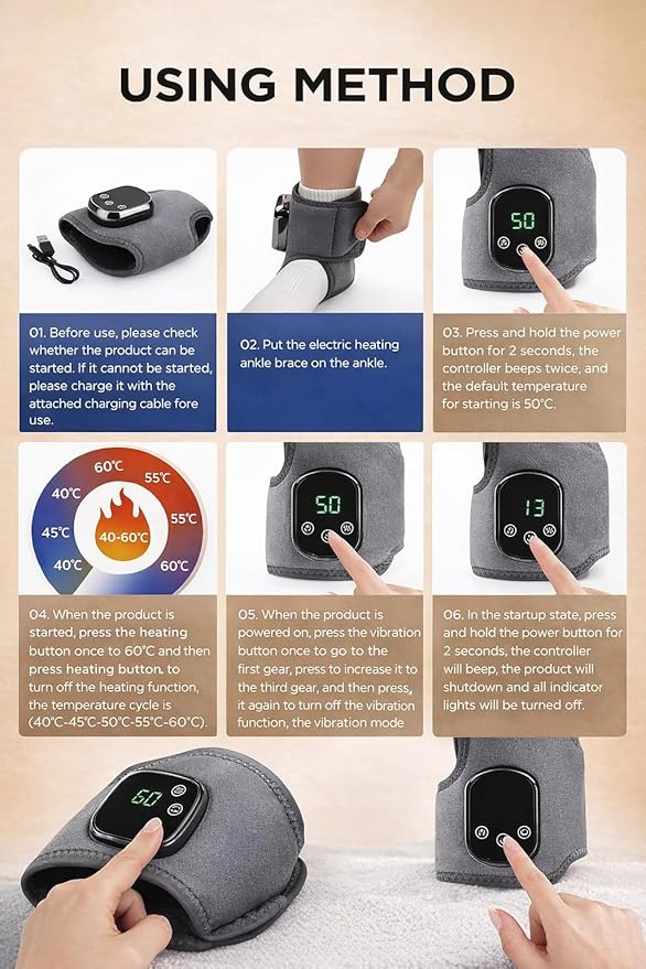 Try Massage ProTriple Therapy Foot MassagerAnkle Renew Spa Bath Cordless Electric Heated with 5 Heat &amp 3 Vibration for Pain Relief Relaxation Neuropathy Home Office Family Ideal Gift (1)