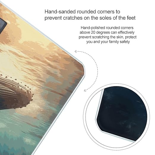 Whale Above Sea Water Scale for Body Weight Sturdy Tempered Glass Weighing Scales with LCD Display Accurate Digital Bathroom Scale Convenient Body Fat Smart Scales 400lb