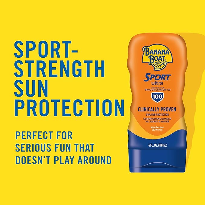 Banana Boat Sport Ultra SPF 100 Sunscreen Lotion Twin Pack &amp SPF 50 Lip Balm 2 Pack