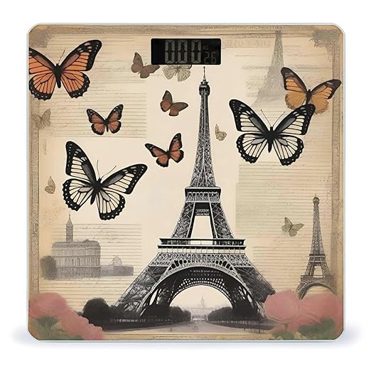 Vintage Paris Eiffel Tower Scale for Body Weight Smart Scales Digital Bathroom Scale High Precision Weighing Scales with Large Display Weighing Machine for People