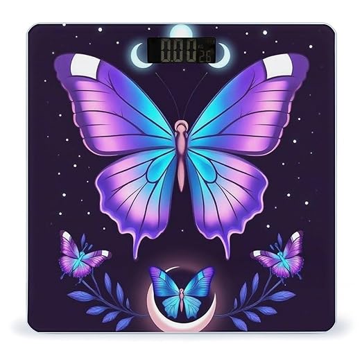 Smart Scale for Body Weight Automatic Switch Digital Bathroom Weighing Scale Magic Moon Moth Mystical Goth Astrology Art