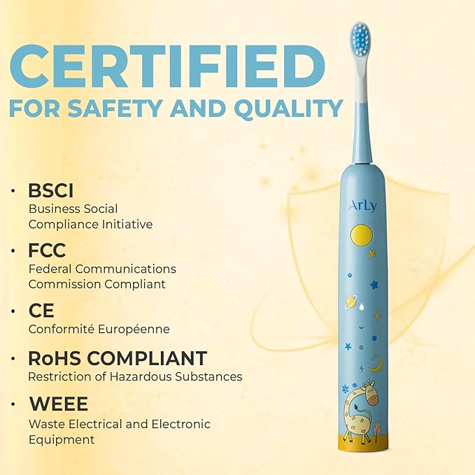 Arly Cam-Brush 2 - Wireless Intraoral Camera &amp Sonic Electric Toothbrush for Kids - Light Blue