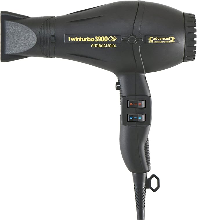 Turbo Power Twin Turbo 3900 Advanced Ionic &amp Ceramic Black Hair Dryer with Miracle Large Detangling Brush Mint Green – Eco-Friendly Blow Dryer and Dual Bristle Brush for Smooth Frizz-Free Shiny