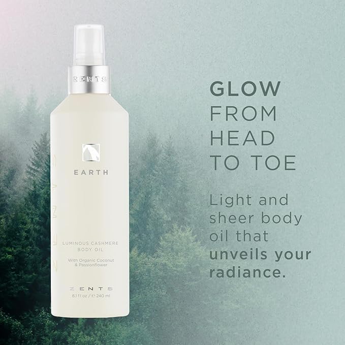 ZENTS Age-Defying Body Wash Lotion &amp Cashmere Oil Set (Earth Fragrance) | Moisturizing &amp Nourishing Trio for Dry Skin | Cleanses Hydrates &amp Heals Skin | 10 fl oz 6.4 fl oz &amp 8 fl oz