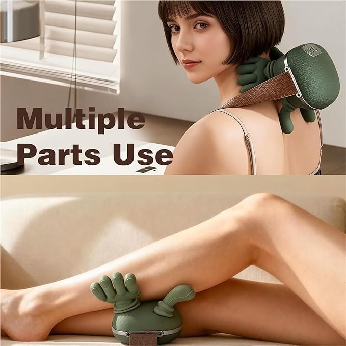 Bionic 4D Shiatsu Neck and Back Massager Portable Deep Tissue Massager with Heat Simulated Human Hand Kneading Electric Massage for Pain Relief Muscle Relaxation and Shoulder Stress Release