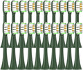 20/50/100PCS Copper Free Replaceable Brush Heads Compatible for X3/X3U/X5 Soft Bristle Mint/VanGo Green Sonic Nozzles No Metal(20VanGoGreen)