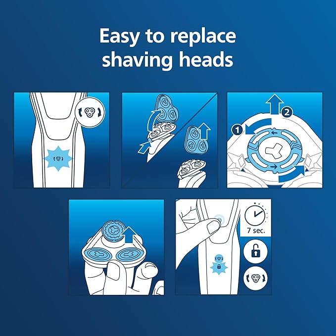 Philips Norelco SH30/52 Genuine Shaving Heads Compatible with Philips Shavers Series 1000 2000 3000 and 5000 Powerful Performance Self-Sharpening 3 Pieces Model SH30/52