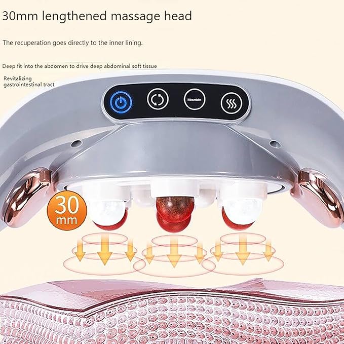 Automatic Abdominal Massager Electric Stomach Massager Dual-use for Waist and Abdomen 5 Modes 3 Adjustable Vibration Intensities for Home/Dysmenorrhea/Abdominal Pain