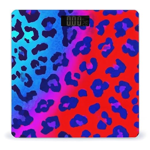 Digital Bathroom Weighing Scale Energy Saving Scale Smart Scale for Body Weight Trippy Red Pink Purple Blue Cheetah Leopard Print
