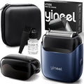 Yineel VT100 Electric Foil Shavers for Men Pocket-Sized with Case Mini Electric Razor for Close Face Shaver 3 Floating Blades IPX7 Waterproof &amp Travel-Friendly/Home Use Gifts for Men Blue