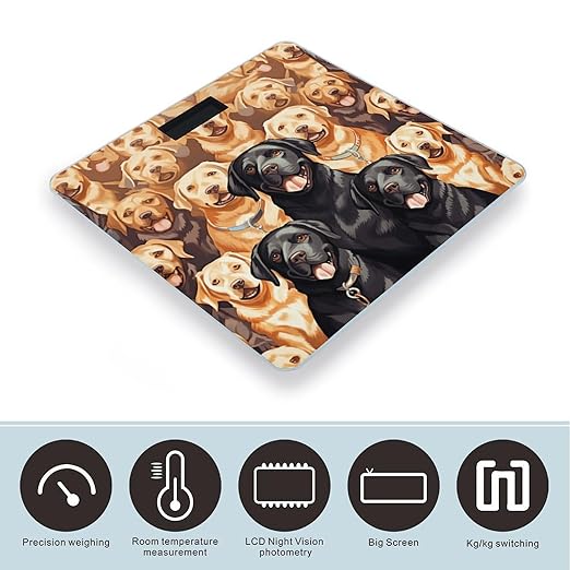Labrador Retriever Dogs Scale for Body Weight High Precision Digital Weight Scales with LCD Display Anti-Slip Sturdy Slim Tempered Glass Bathroom Scale for Home Use